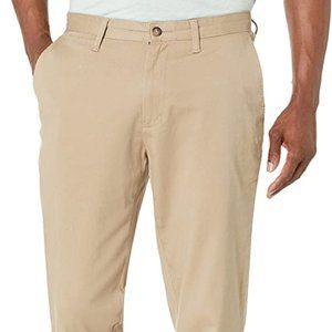Nautica Men's Classic Fit, Flat Front, Stretch, Solid Chino Deck Pant